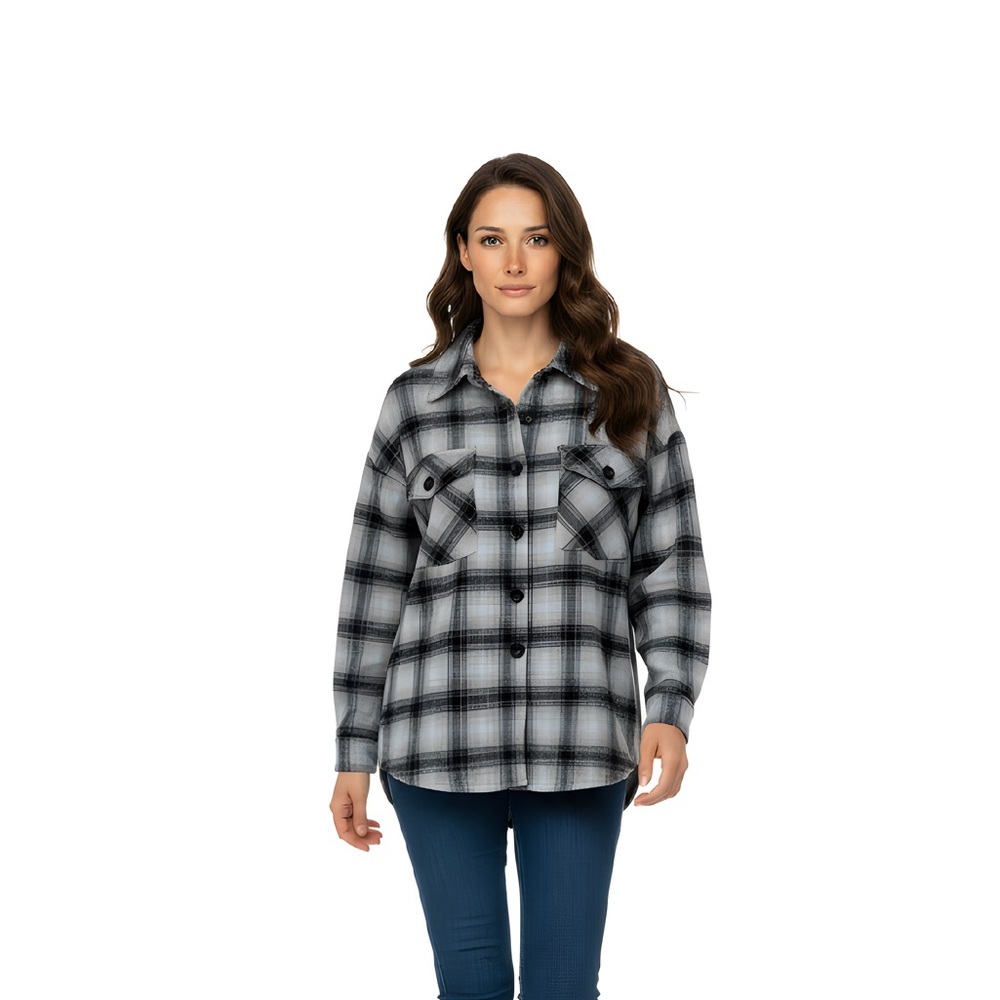 Blu Pepper Black and beige  Plaid Shirt